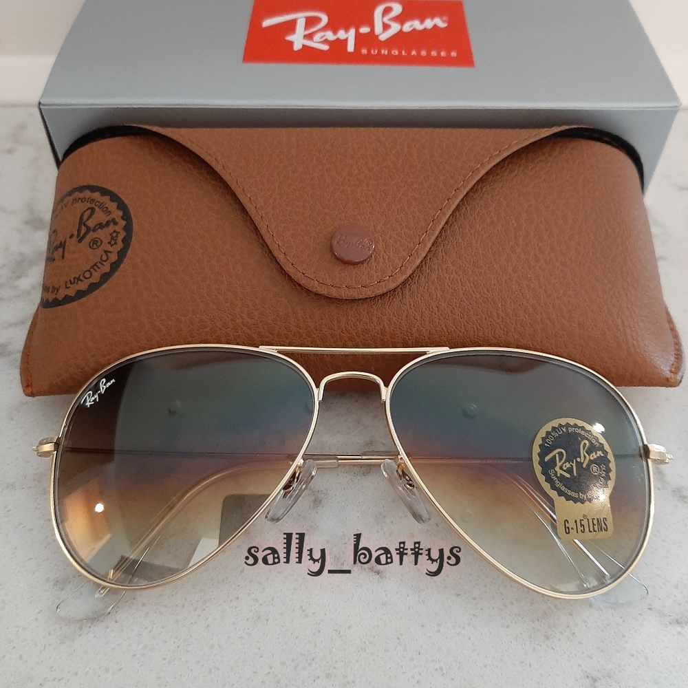 RayBan (Store Display) Aviator Gradient Brown Lenses RB3025 - Picture 9 of 13